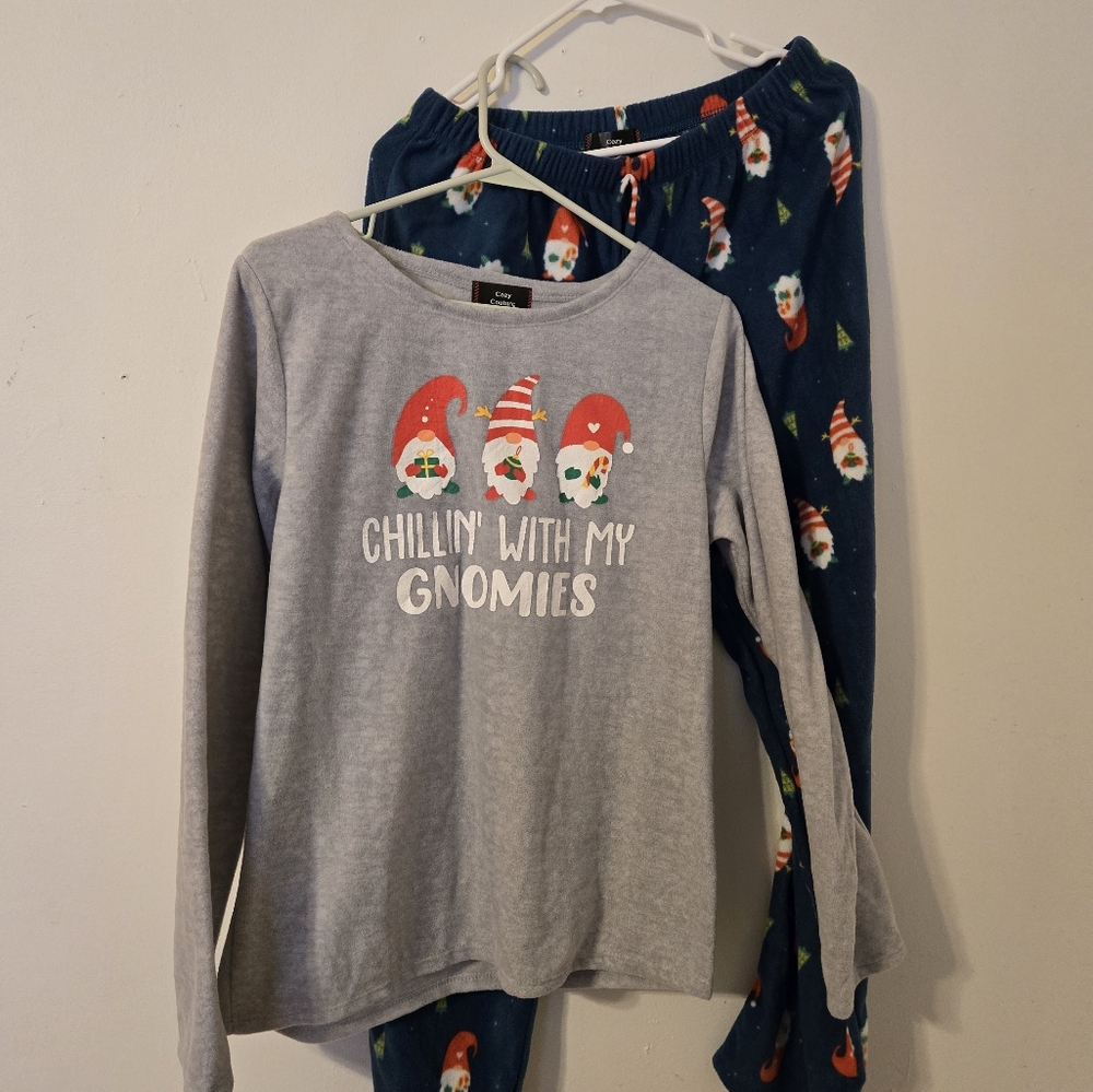 Gray and Green Gnome Pajama Set